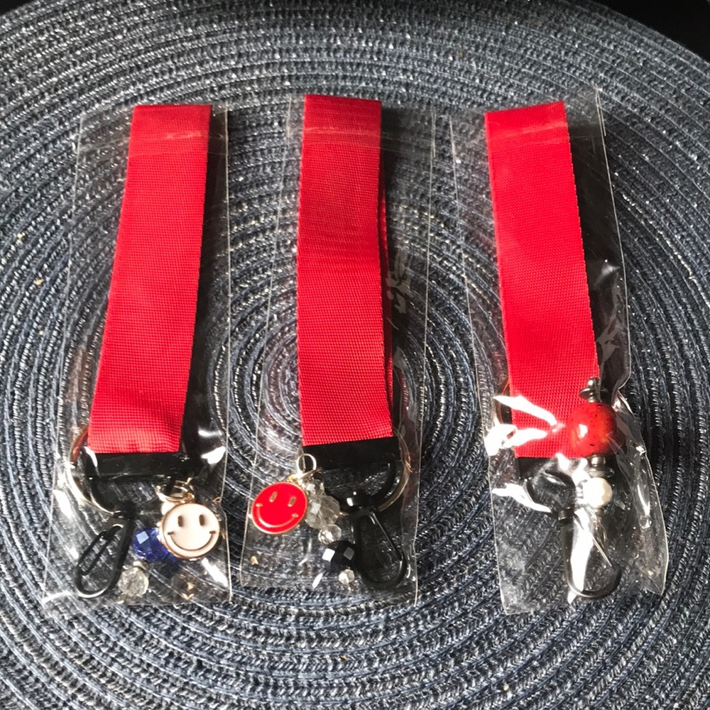 NEW Handmade keychains: red, beaded, charms